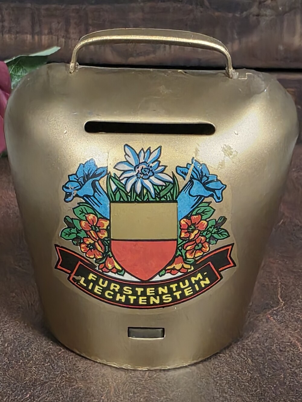 Vintage Collectible Metal Bell Shape Decor Furstentum Liechtenstein